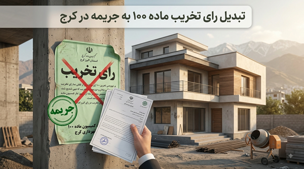 تبدیل رای تخریب ماده ۱۰۰ به جریمه در استان البرز و کرج (راهنمای جامع ۱۴۰۵) 